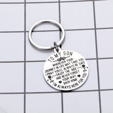 Load image into Gallery viewer, Inspirational Keychain Gifts for Son from Mom Dad Sweet Birthday Wedding Anniversary for Teen Boys Graduation Christmas Gifts for Him Men Step Son Fathers Day

