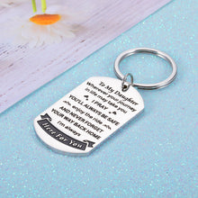 Load image into Gallery viewer, Daughter Gift from Mom Dad Inspirational Keychain for Teen Adult Girl Women Sweet Birthday Christmas Graduation Gift for Her Women Step Daughter from Stepmom Stepdad Coming of Age Gift
