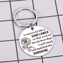 Load image into Gallery viewer, Inspirational Spiritual Gifts for Women Her Sunflower Charm Key Chain Birthday Christmas Graduation Floral Gifts for Adult Teen Girls Daughter Come of Age Friendship Key Ring Present
