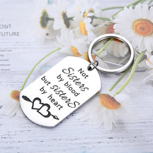 Load image into Gallery viewer, Best Friend Keychain Friendship Gifts for BFF Sister Women Girl Not Sisters by Blood But Sisters by Heart Birthday Graduation Wedding Christmas Key Ring Pendant Charm
