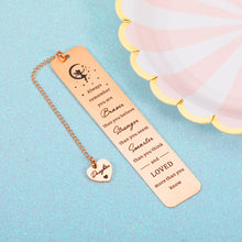 Load image into Gallery viewer, Inspirational Daughter Gift from Mom Dad Bookmark Gift for Her Girl Step-daughter Teen Kid Birthday Wedding Christmas Gift for New Start Job Promotion Always Remember You Are Braver Gift for Booklover
