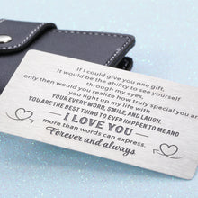 Load image into Gallery viewer, Husband Wife Wallet Card Insert Anniversary Birthday Gifts for Men Women Valentine Christmas Stocking Stuffers Gifts for Boyfriend Girlfriend I Love You Note Wedding Engagement Gifts Fiance Groom
