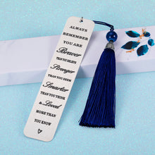 Load image into Gallery viewer, Inspirational Christmas Gifts for Women Men Bookmark for Book Lovers with Tassel Birthday Valentine&#39;s Day Gifts to Son Daughter from Mom Dad 2022 Graduation Gift for Her Him Teen Boy Girl
