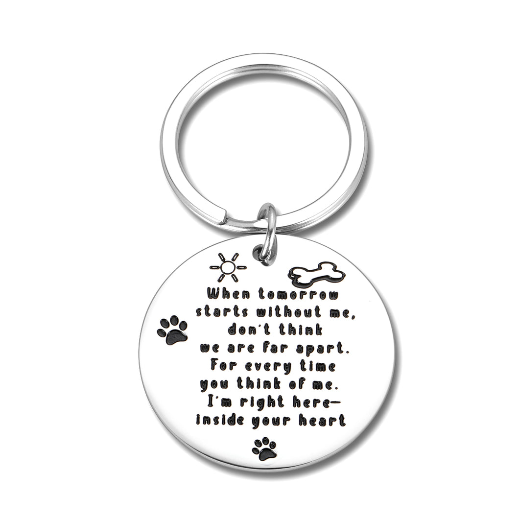 Pet Memorial Keychain for Dog Cat Owner Loss of Pet Memorial Gifts Pet Remembrance Jewelry Puppy Cat Sympathy Gift Dog Remembrance for Women Men Him Her Dog Lovers Stainless Steel Pet Loss Keyring