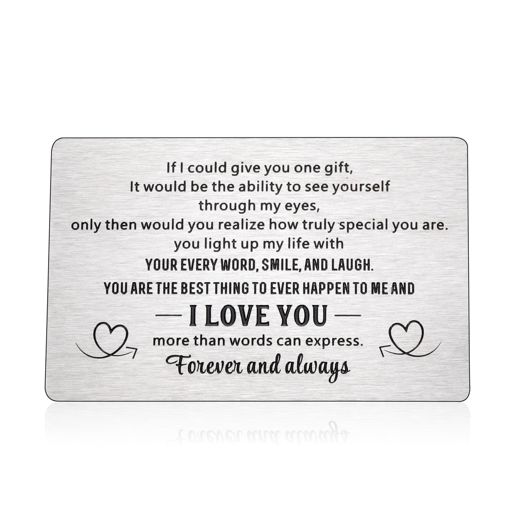 Husband Wife Wallet Card Insert Anniversary Birthday Gifts for Men Women Valentine Christmas Stocking Stuffers Gifts for Boyfriend Girlfriend I Love You Note Wedding Engagement Gifts Fiance Groom