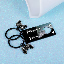 Load image into Gallery viewer, Boyfriend Gifts from Girlfriend Valentines Day Gift for Him Funny Gamer Player 1 Player 2 Matching Keychain for Couple to My Man Husband Fiance Gift from Wife Fiancee Valentine Birthday Anniversary
