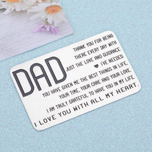 Load image into Gallery viewer, Wallet Card Gifts for Dad Engraved Wallet Insert Card Birthday Christmas Fathers Day Keepsake Gifts for Stepfather Husband Hubby I Love You
