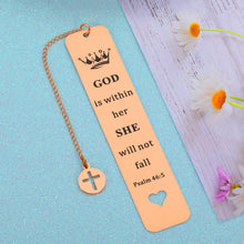 Load image into Gallery viewer, Inspirational Religious Gift for Women Daughter Christmas Gifts for Daughter Girl Stocking Stuffers for Teens Christian Baptism Gift for Wife Mom Grandmom First Communion Bookmark Gift for Goddaughter

