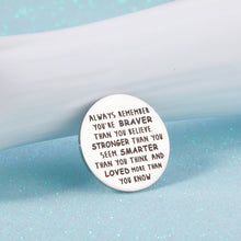 Load image into Gallery viewer, Pocket Hug Token Keepsake Inspiration Birthday for Daughter Son You are Braver Than You Believe Token Long Distance Relationship Gift Miss You Note Double-Sided for Women Men Him Her Boys Girls
