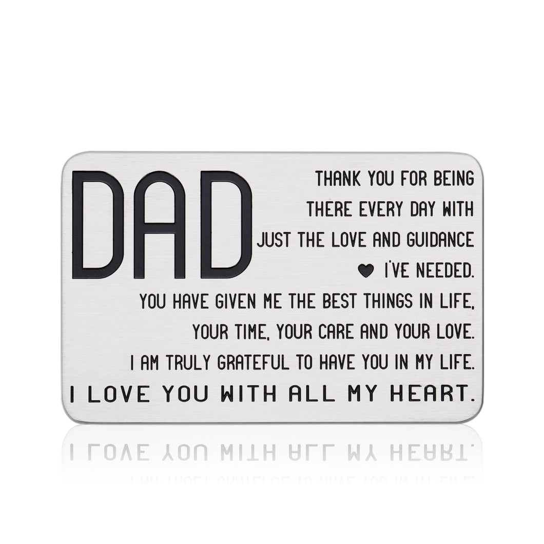 Wallet Card Gifts for Dad Engraved Wallet Insert Card Birthday Christmas Fathers Day Keepsake Gifts for Stepfather Husband Hubby I Love You