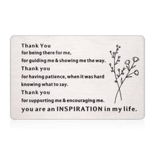 Load image into Gallery viewer, Thank You Gift Wallet Card for Women Men Teacher Coach Coworker Appreciation Gifts Metal Insert Card for Friends Bff Nurse Birthday Christmas Thanksgiving New Year Gift for Boss Mentor Leader Colleague Her Him
