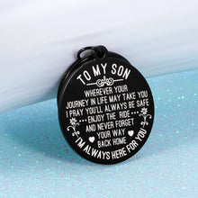 Load image into Gallery viewer, Inspirational Keychain Gift to Son from Mom Dad Birthday Gift to Him Men

