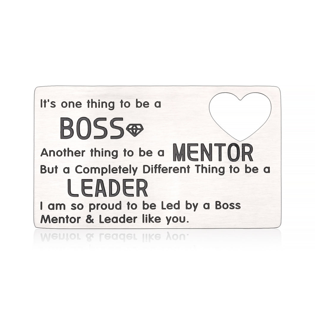 Boss Day Appreciation Gifts Wallet Card Insert Gift for Leader Mentor Manager Leaving Going Away Christmas Birthday Thank You Gift for Women Men Colleague Coworker Farewell Goodbye Retirement Present