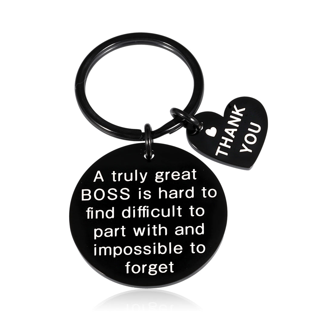 Boss Thank You Appreciation Gifts Keychain for Leader Mentor Manager Colleague Leaving Going Away Farewell Present Retirement Birthday Christmas Keyring for Women Men Boss Day Gift for Him Her