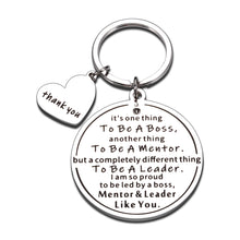 Load image into Gallery viewer, Boss Thank You Keychain Gifts Leader Appreciation Gift for Mentor Manager Colleague Leaving Going Away Farewell Present Retirement Birthday Christmas Keyring for Women Men Boss Day Gift for Him Her
