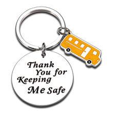 Load image into Gallery viewer, Bus Driver Gift for Men Women Thank You School Bus Driver Keychian Keeping Me Safe Appreciation Gift to Drivers Graduation Farewell Keepsake for Him Her Thanksgiving Day Christmas Bus Gifts Charm
