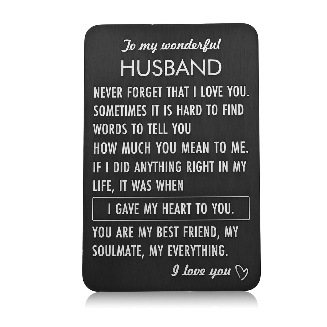 Wallet Insert Card Christmas Anniversary Birthday Keepsake Gifts for Husband Boyfriend Groom Fiance Wedding Valentines Gift from Wife Girlfriend …