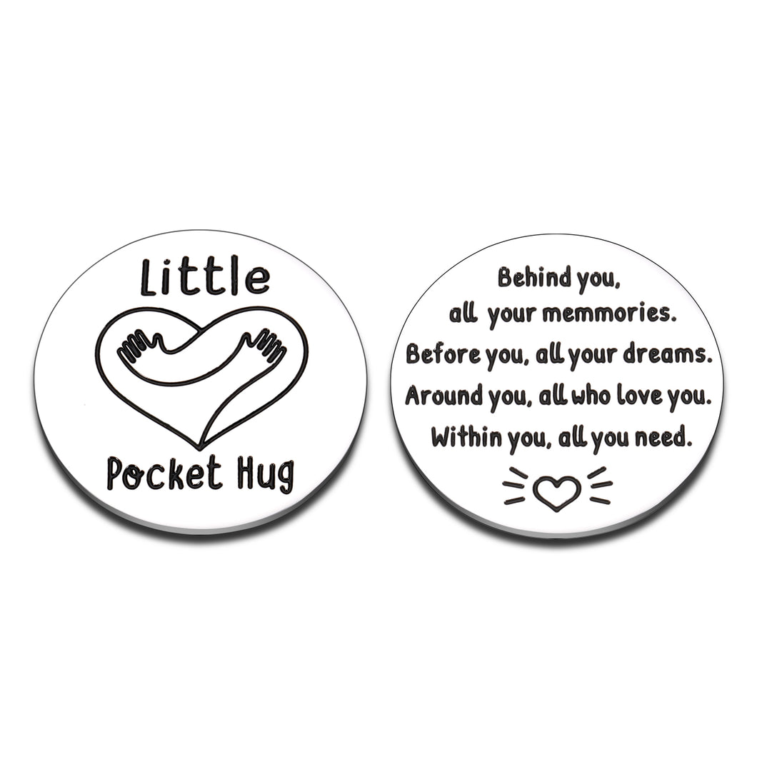 Pocket Hug Token for Son Daughter from Mom Dad Inspirational Gifts for Him Her Best Friend Teen Boy Girl Double-Sided Class of 2022 Graduation Birthday Christmas Gift Women Men