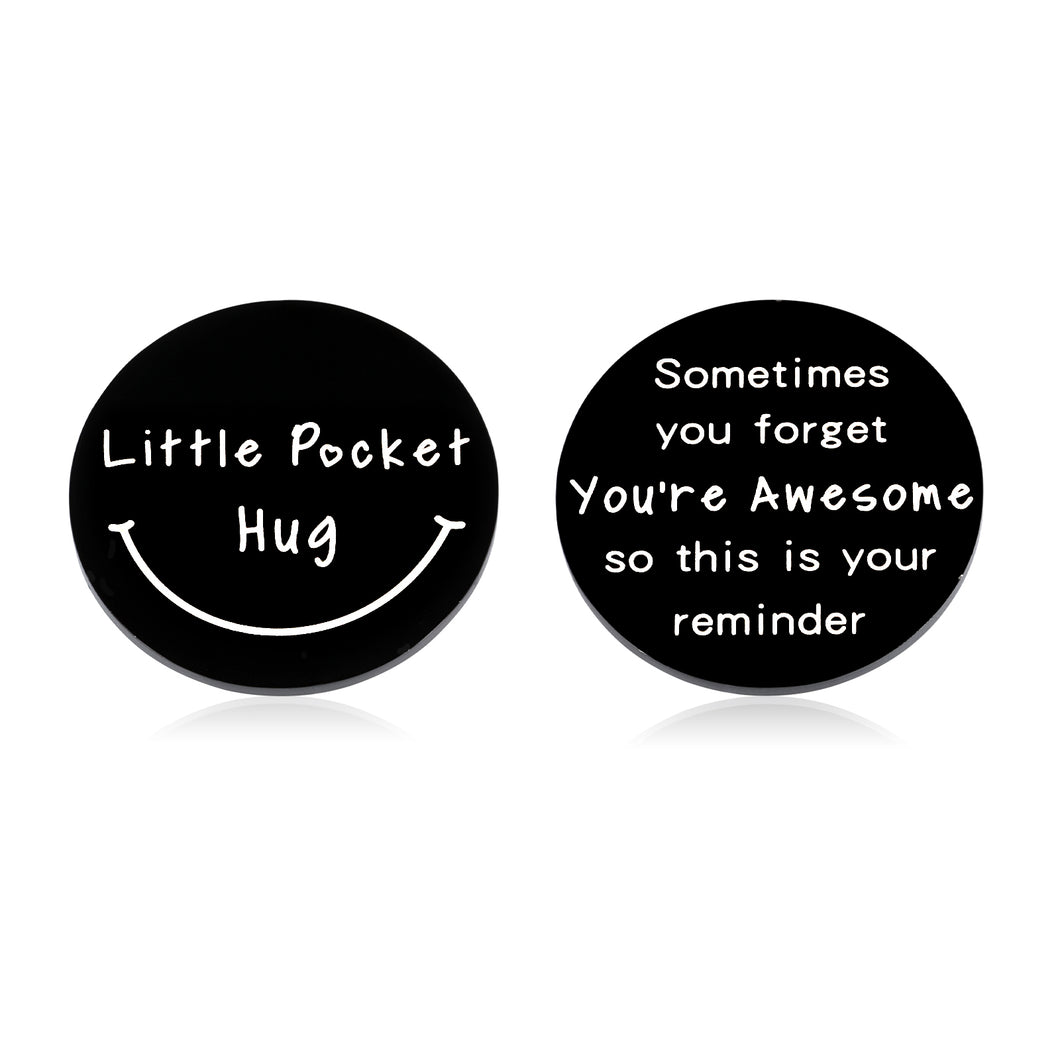 Pocket Hug Token Keepsake for Son Daughter from Mom Dad Isolation Lockdown Social Distancing Love Gift Miss You Note Double-Sided Inspirational Gifts for Him Her Birthday Christmas Gift Women Men