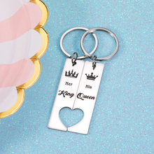 Load image into Gallery viewer, Couples Gifts for Husband Wife Boyfriend Gifts from Girlfriend Matching Keychain for Anniversary Christmas Birthday Wedding Engagement Valentine Sweetest Day Gifts for Him Her Wifey Hubby Women Men
