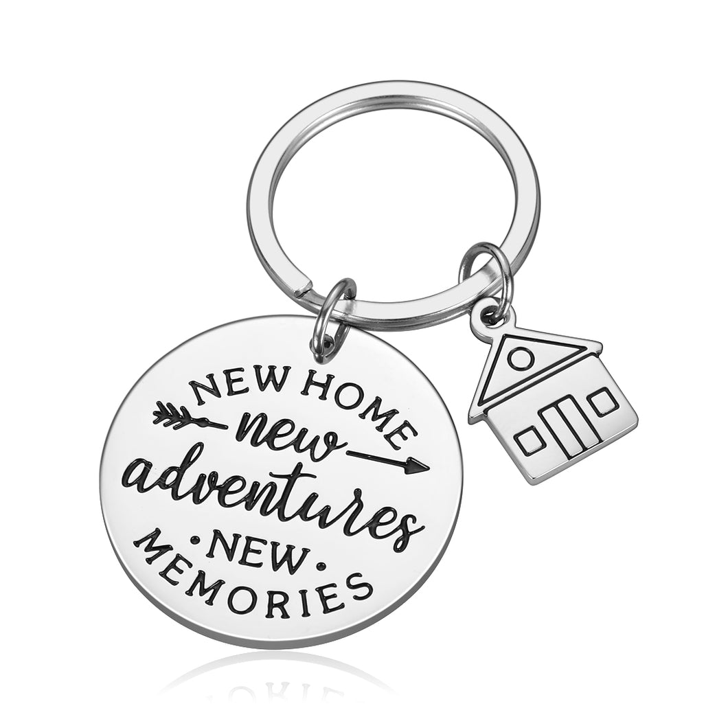 Housewarming Gift New Home Keychain New Home New Adventures New Memories Keychain First Home Gift Realtor Closing Gifts House Keyring Moving in Key Chain New Home Owners Jewelry
